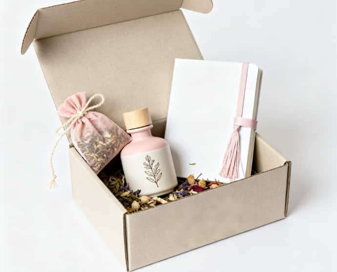 A curated slow living subscription box filled with monthly self-care surprises for your girlfriend.