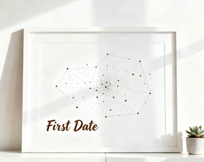Custom constellation map print of your first date - a unique and sentimental gift for her.