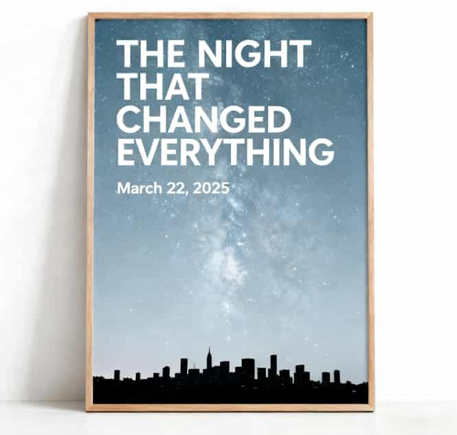 Custom star map print showing the night sky on a special date, a unique anniversary gift idea