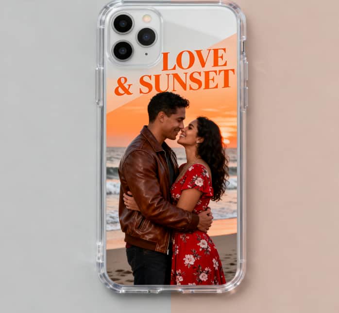 Personalized phone case featuring a cute couple photo, a modern and practical gift