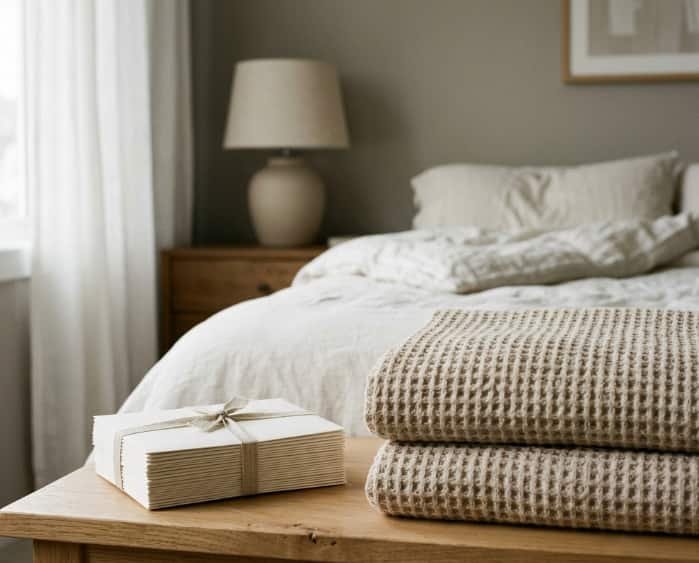 Open When letter set paired with cozy soft throw blanket