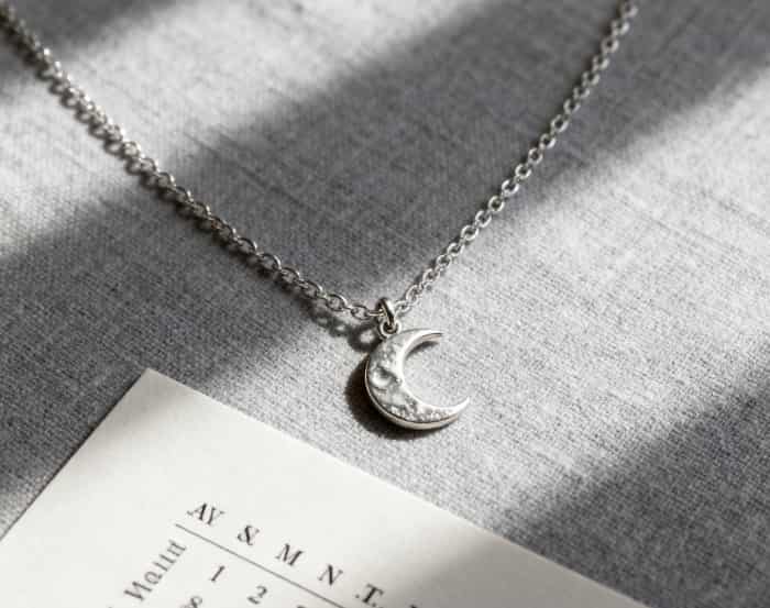 Personalized moon phase necklace for a romantic gift