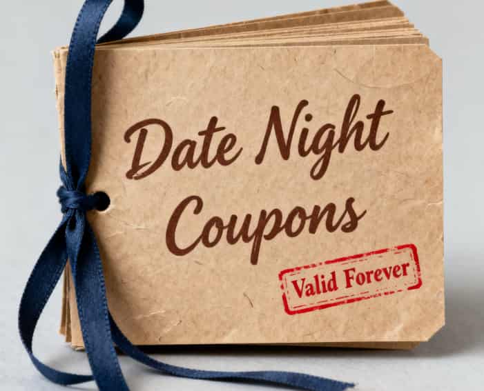 Handmade date night coupon book for a thoughtful girlfriend gift