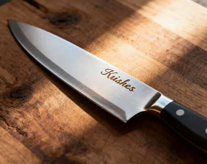 Personalized engraved chef knife for a cooking enthusiast