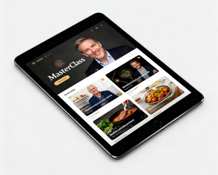 Tablet showing an online baking class as a growth gift