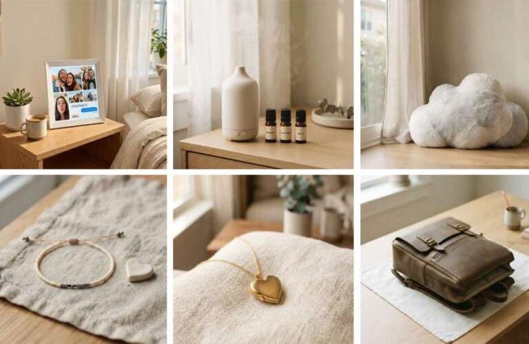 Collage of 6 thoughtful birthday gifts for your girlfriend that show you listen