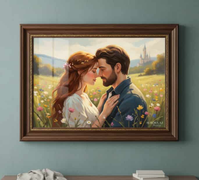 AI-generated couple's portrait personalized art