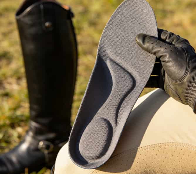 Custom orthotic riding boot insoles