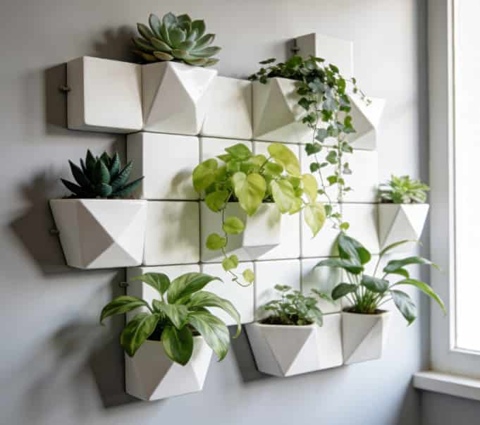 Modular wall planter system for indoor plants