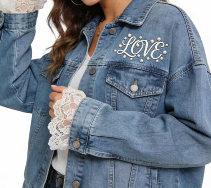 Custom embroidered denim jacket personalized gift