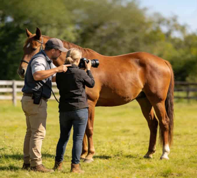 Learning to photograph a horse in a field