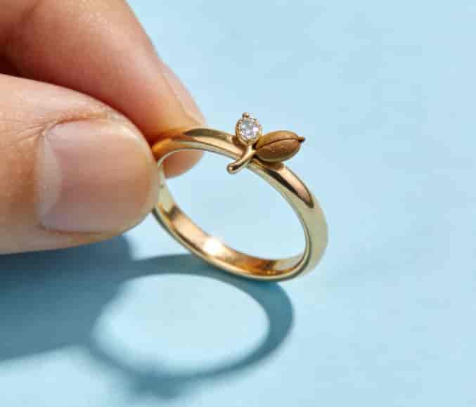 Growth ring with seed personalized jewelry