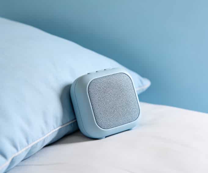 Small meditation speaker on a nightstand