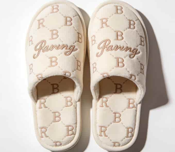 Plush monogrammed memory foam slippers