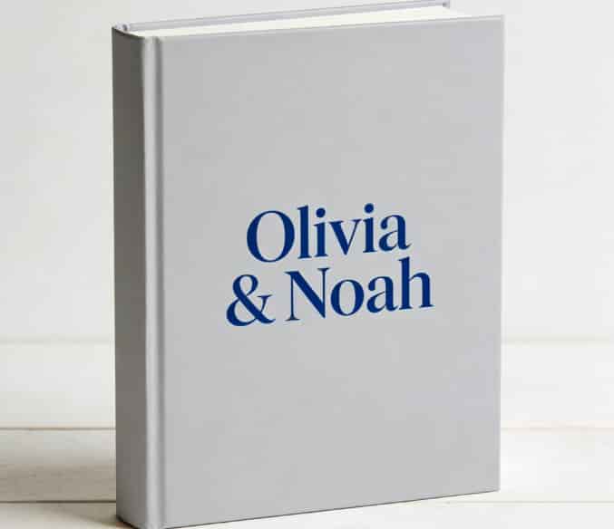 Custom illustrated storybook with couple's names