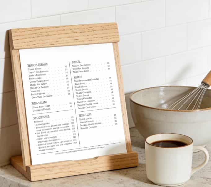 Personalized wooden recipe book stand