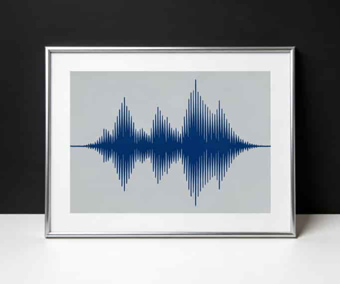 Framed sound wave art print