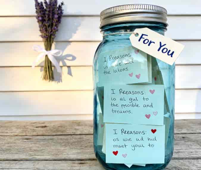 Reasons I love you jar thoughtful gift