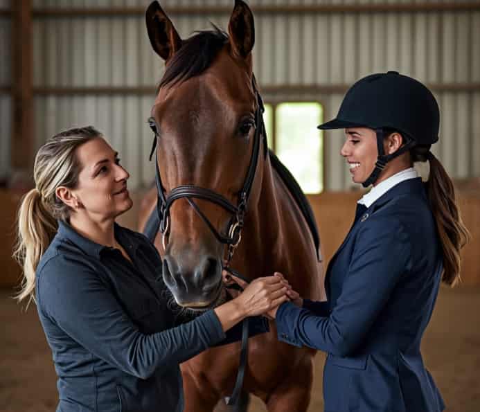 Biomechanics riding coaching session