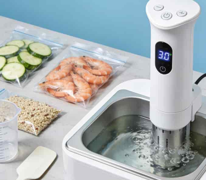 Sous vide machine with meal preparation
