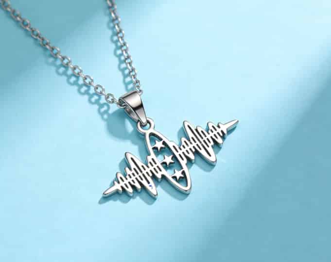 Soundwave and star constellation necklace