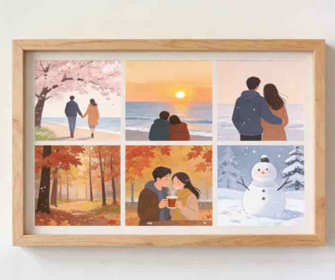 AI-generated artwork summarizing a couple‘s year together