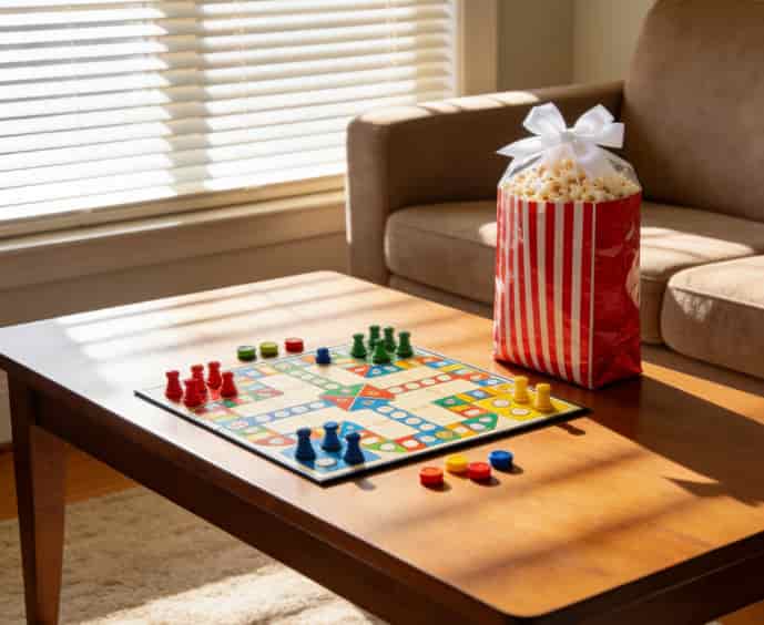 Board game and popcorn gift bundle