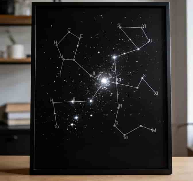 Custom star map constellation print