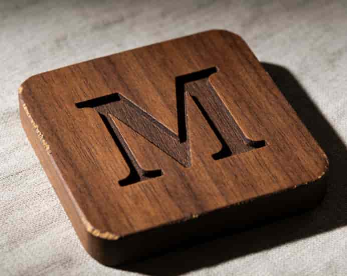 Personalized wooden coasters with initials