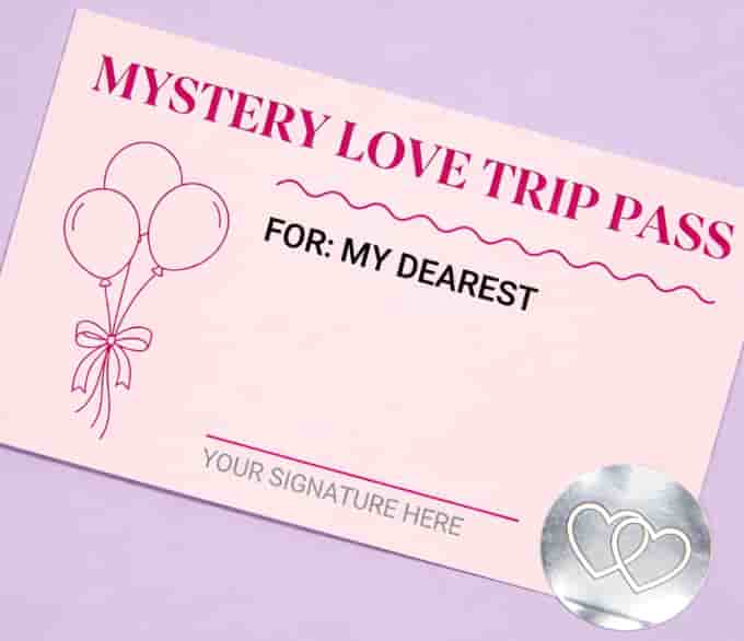 Mystery trip voucher for couples