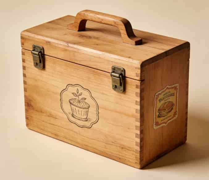 Personalized wooden recipe box