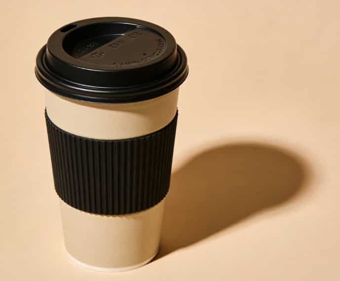 Reusable coffee cup and local beans