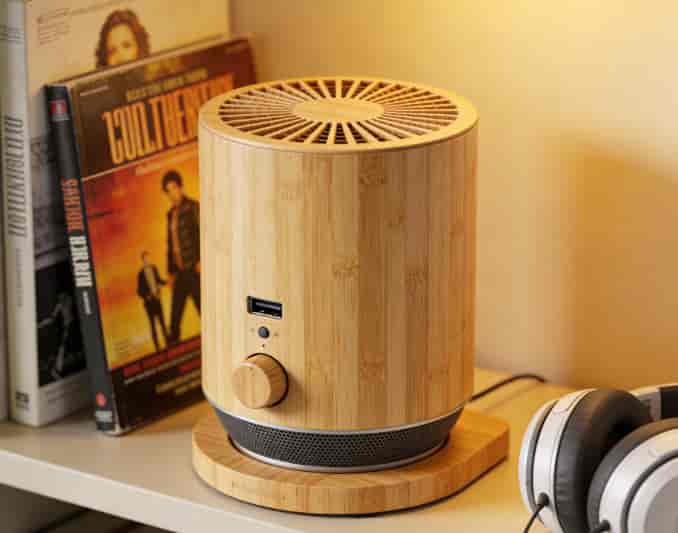 Eco-friendly bamboo wireless speaker for music lovers