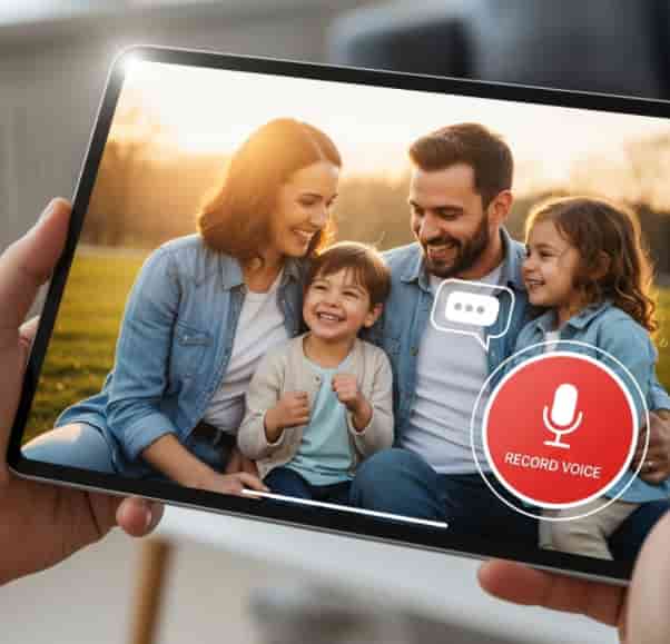 Voice recording digital photo album