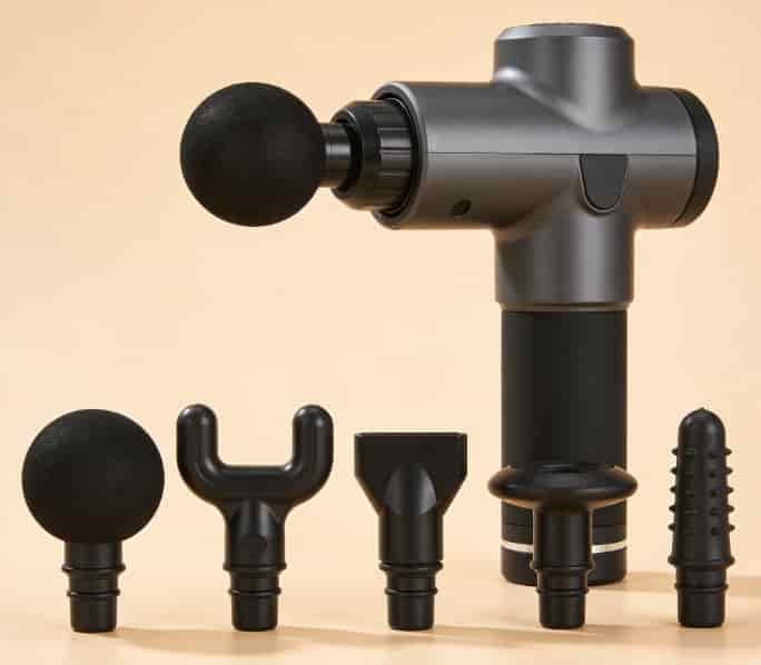 Handheld percussion massager with attachments