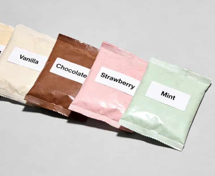 Assorted protein powder sample packets