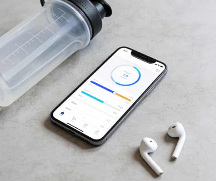 Fitness app on smartphone screen