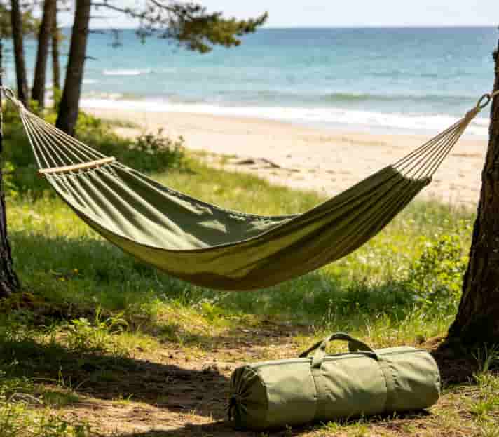 Packable lightweight travel hammock in stuff sack adventure gift for girlfriend
