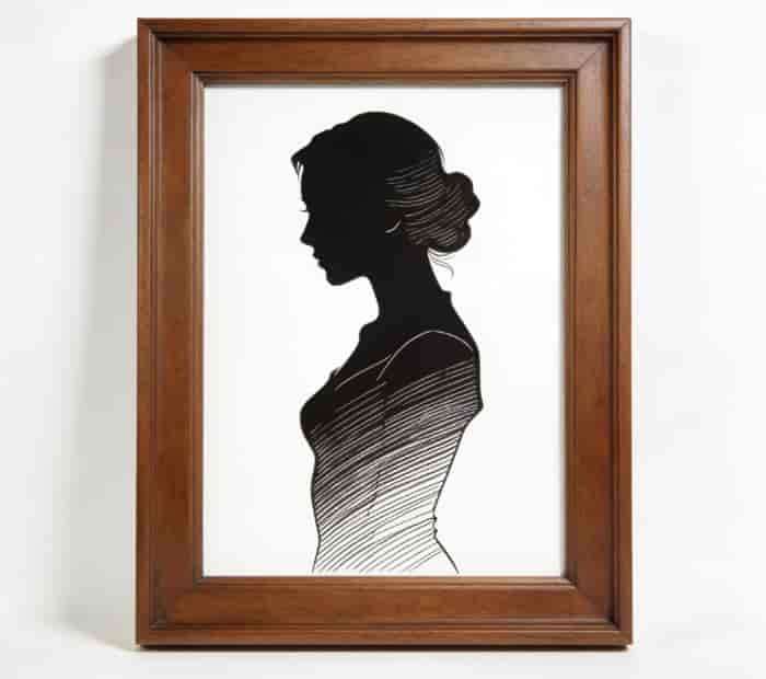 Framed custom line art portrait illustration