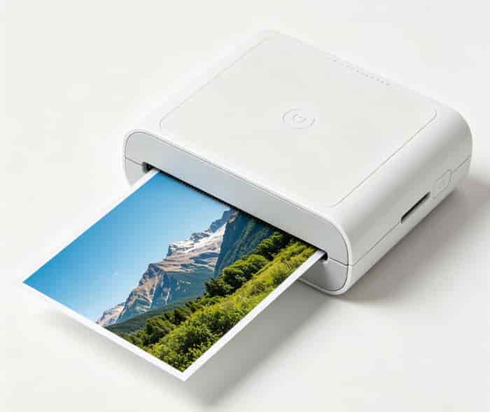 Compact portable photo printer for instant smartphone prints