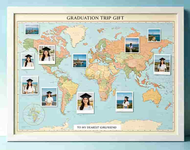 Personalized scratch off world map with hidden photos graduation travel gift