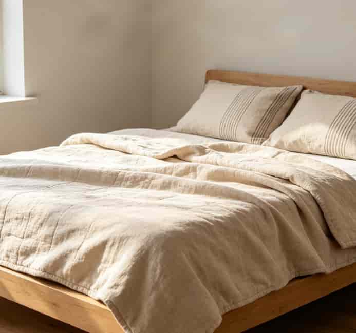 Breathable linen weighted blanket in chic cover relaxation gift for girlfriend